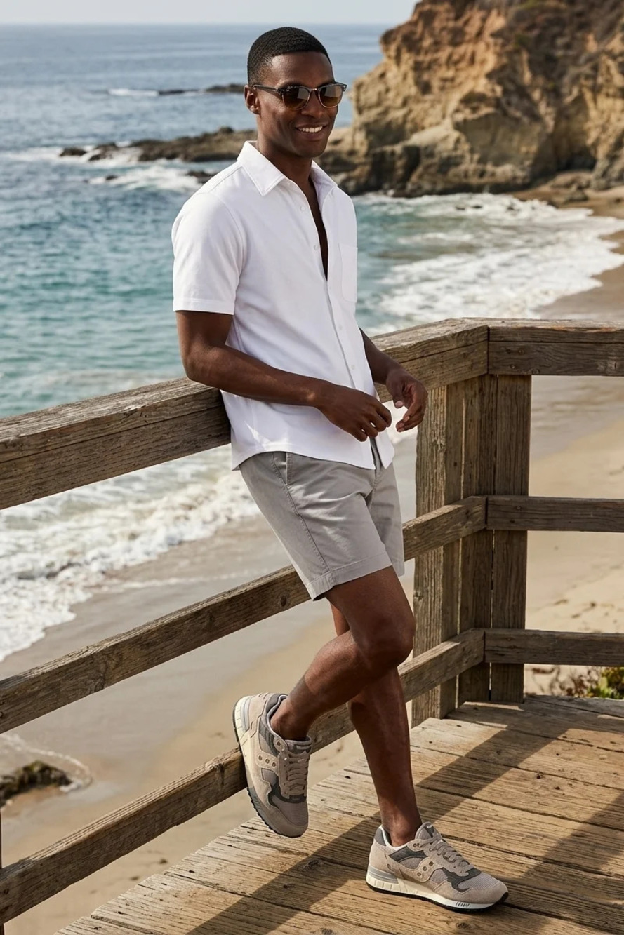Projek Raw White Knit Short Sleeve Shirt/64021